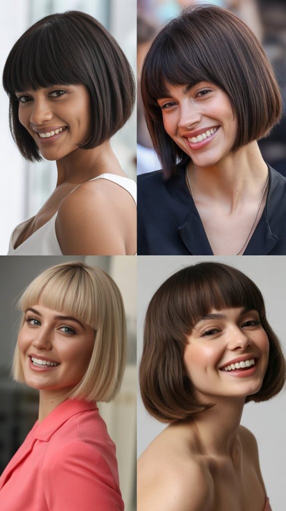 Rounded Bob with Arched Bangs