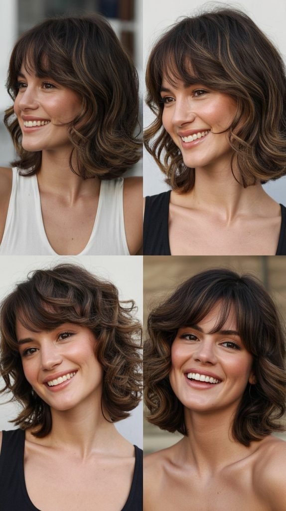 Medium Hair With Wispy Bangs And Face-Framing Layers