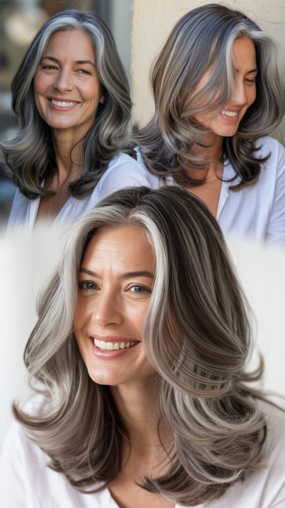 Long Layered Gray Ombre
