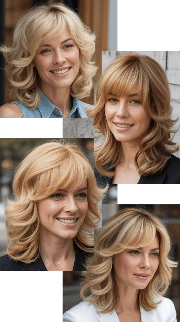 Bouncy Layers with Curled Bangs