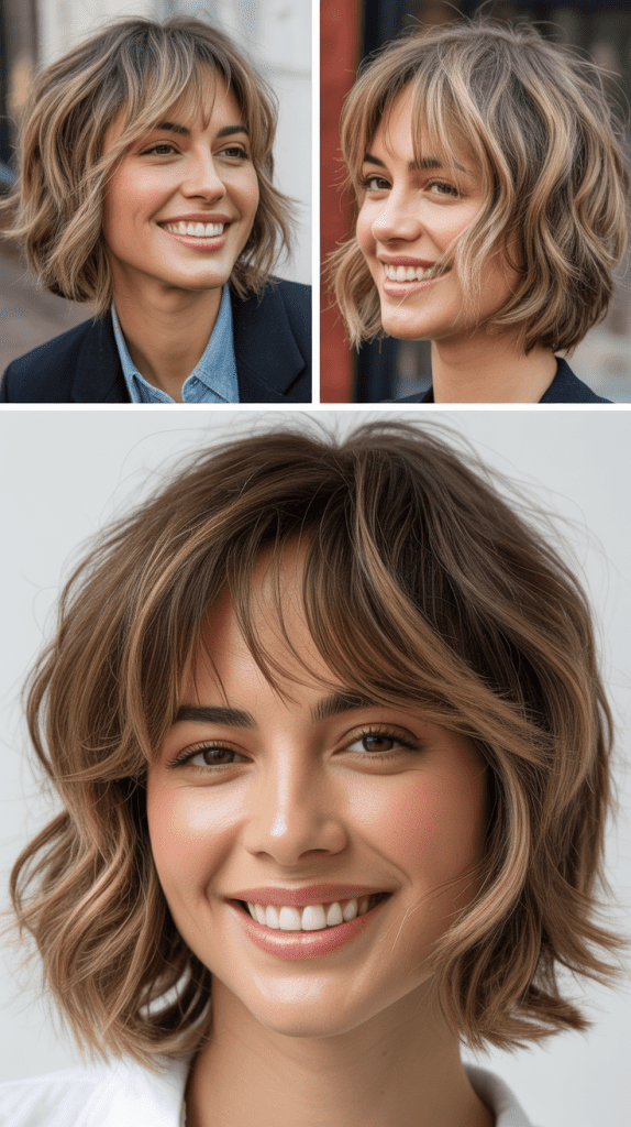Tousled Choppy Bob with Feathered Bangs