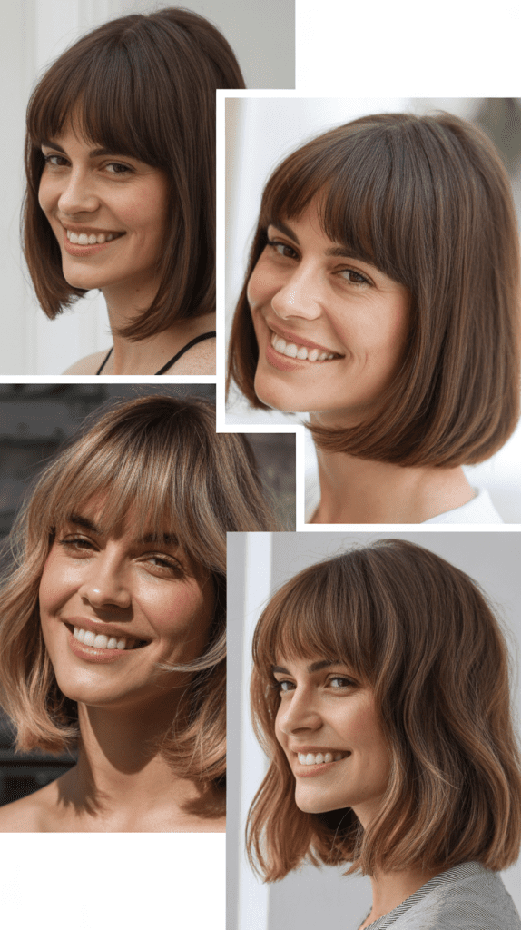 Natural Bob With Long Natural Bangs