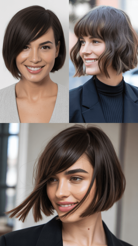 Asymmetrical Bob With Long Swooping Bangs