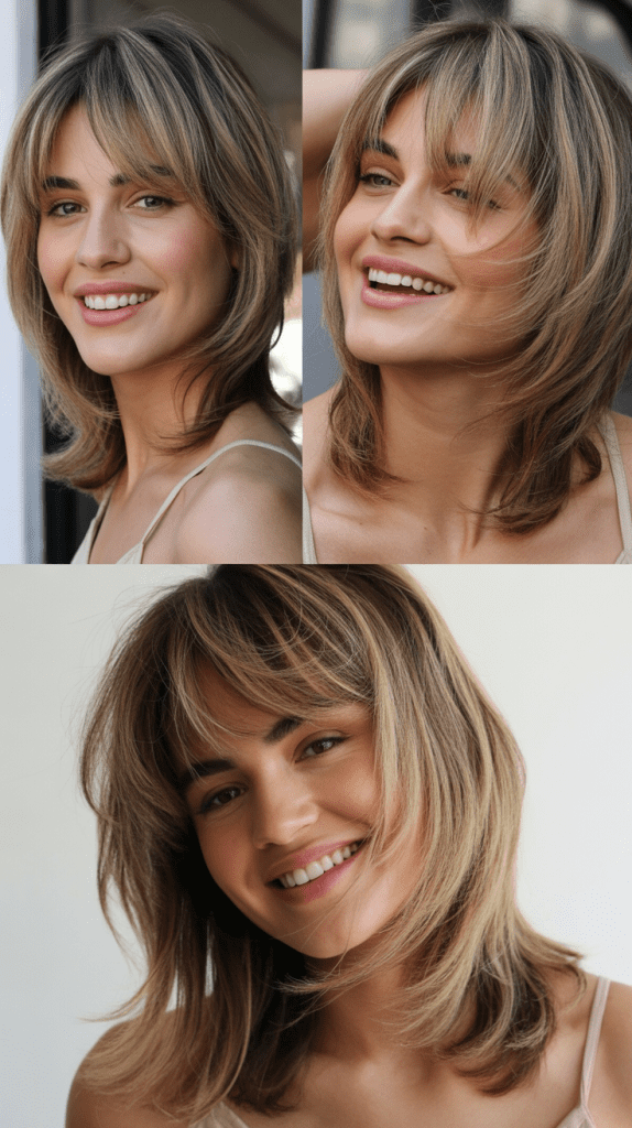 Layered Waves With Bardot Bangs