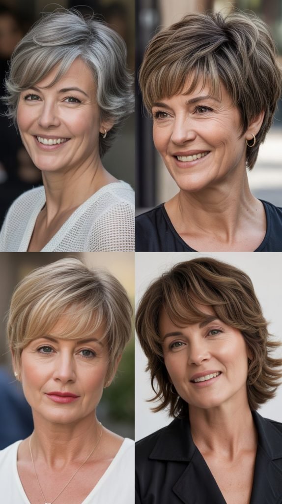  Short Layered Cut with Baby Bangs