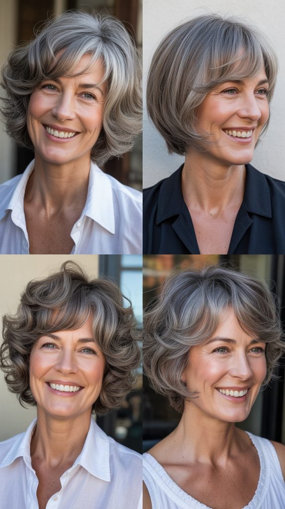 . Wavy Bob with Side Bangs