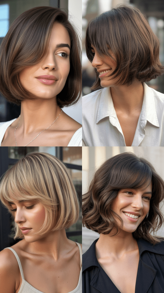 Voluminous Bob With Long Swept Bangs