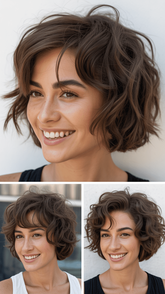 Disconnected Textured LOB With Eyebrow-Grazing Bangs