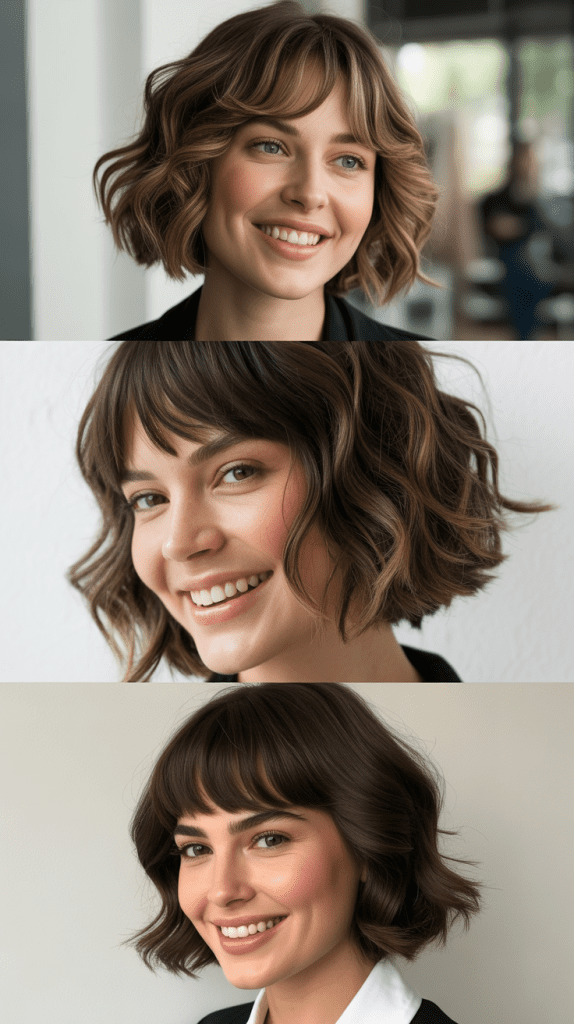Wavy Bob With Angled Bangs