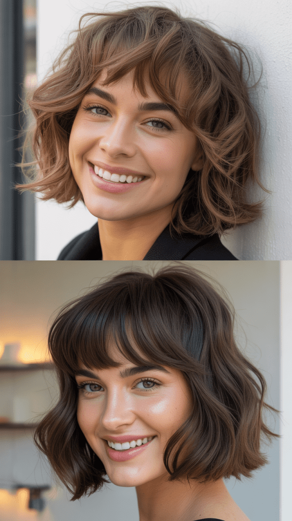 Textured Lob With Baby Bangs