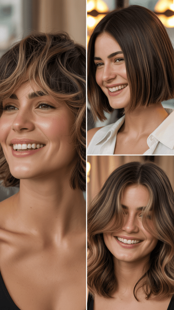  Shaggy Lob With Grown-Out Curtain Bangs