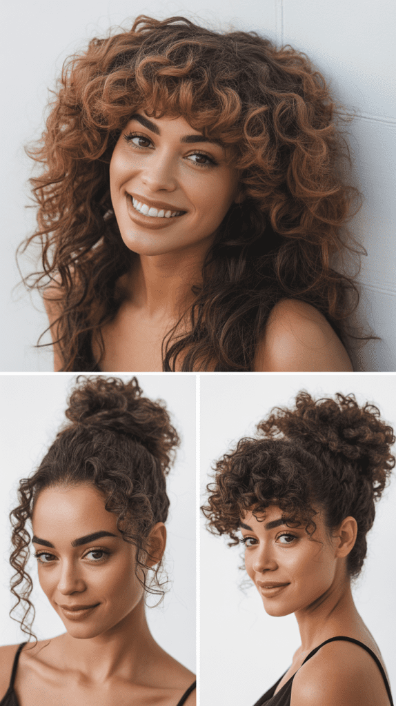 Curly Bangs With Natural Long Curls