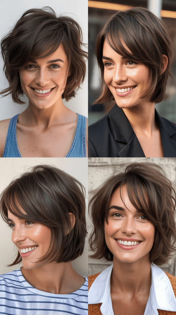 Shaggy Lob With Side Bangs