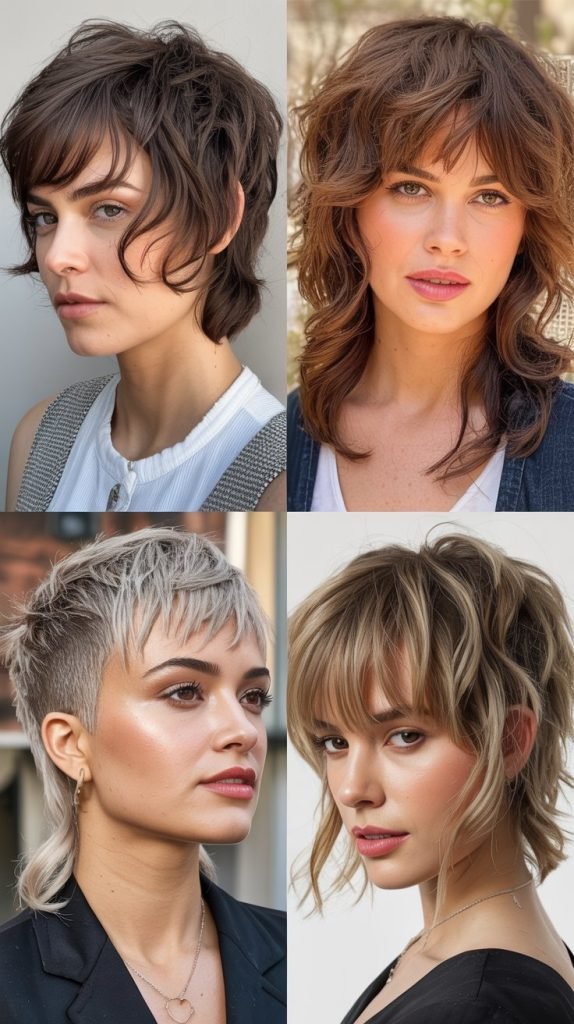  Textured Wolf Cut With Piecey Bangs