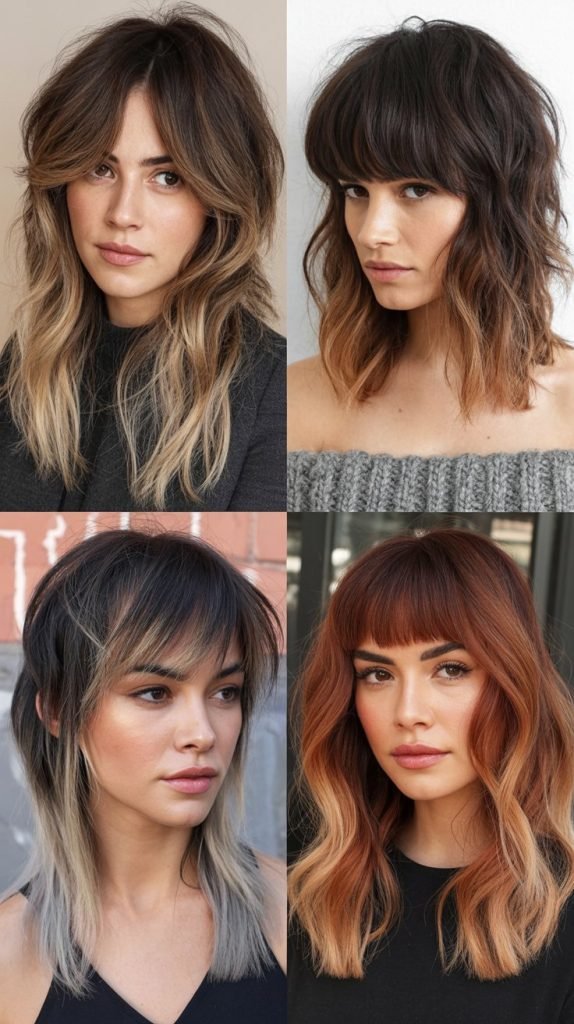  Dimensional Wolf Cut With Ombre Bangs