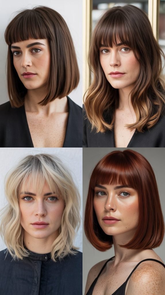  The Blunt Lob with Bangs