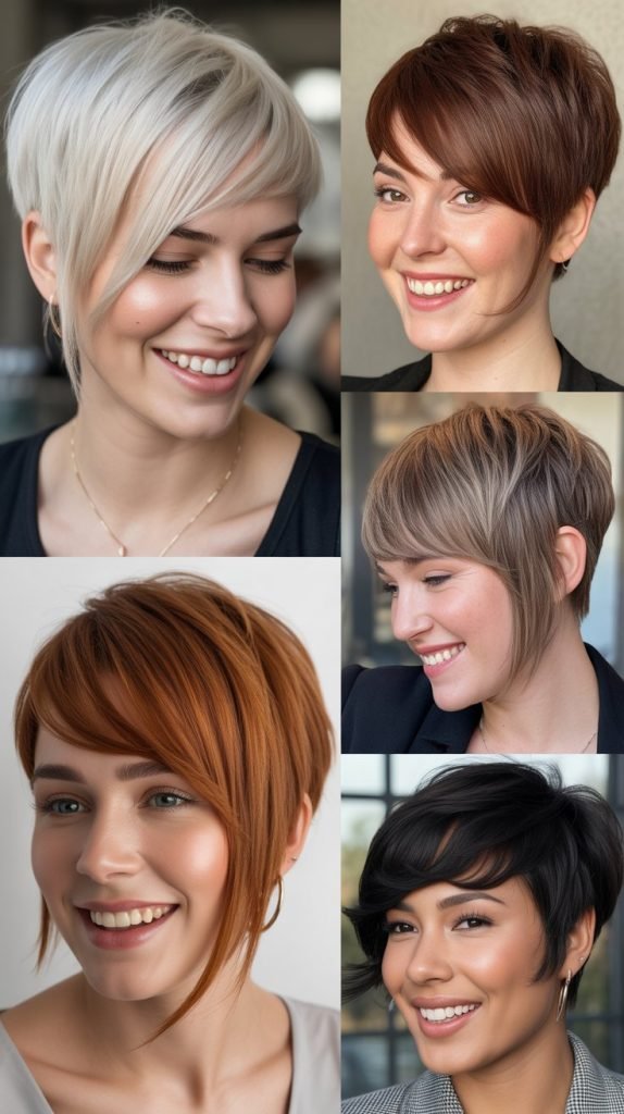 Asymmetrical Pixie with Long Side Fringe