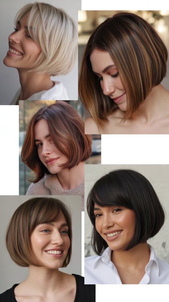 Angled Bob With Side-Swept Fringe