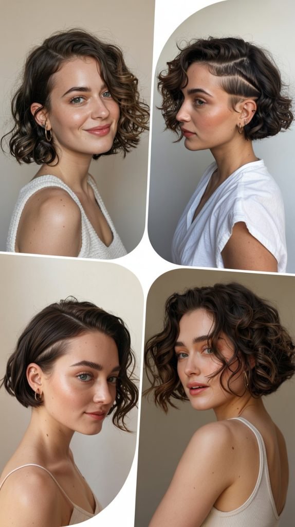 Wavy Bob with Side-Swept Bangs
