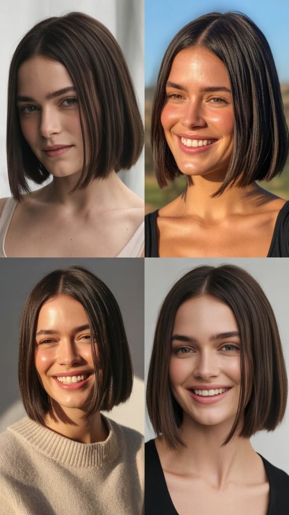 Classic Straight Long Bob with Center Part