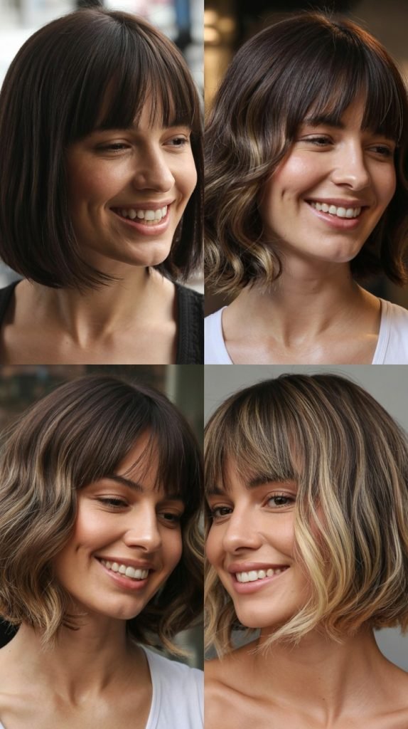 Graduated Bob with Curtain Bangs