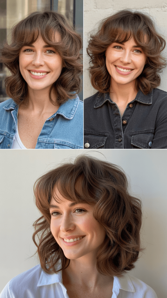 Lived-In Layers With Grown-Out Curtain Bangs