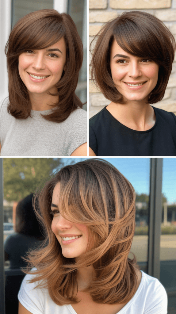 Asymmetric Bangs With Angled Layers