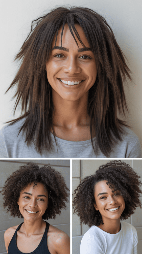 Long Razored Layers With Piecey Curtain Bangs