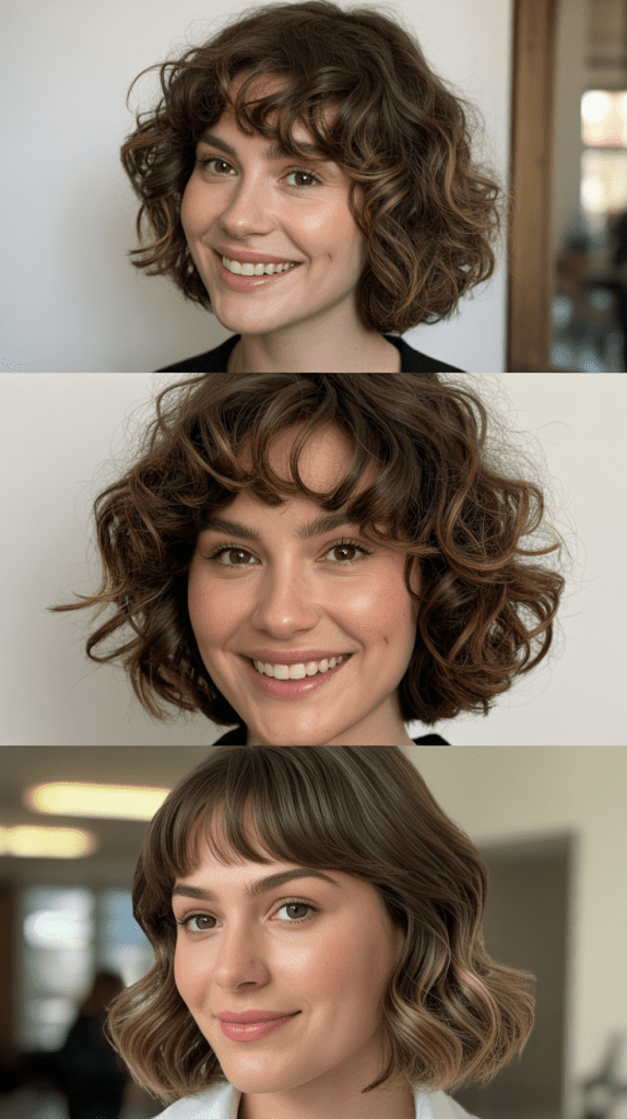 Wavy Bob With Arched Bangs