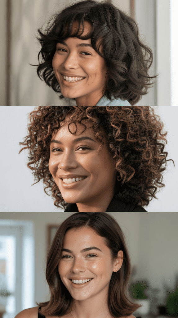 Textured Shaggy Lob With Feathered Fringe
