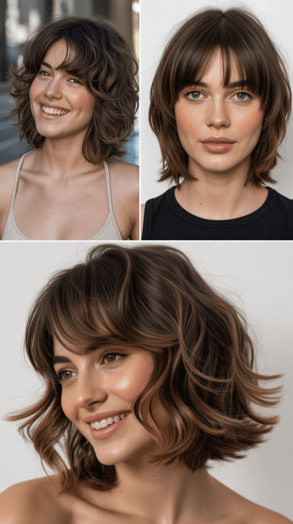 Choppy Lob With Piecey Bangs