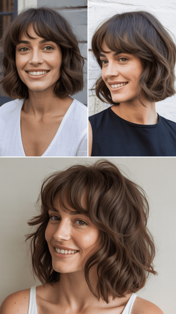  Disconnected Layers With Textured Curtain Bangs