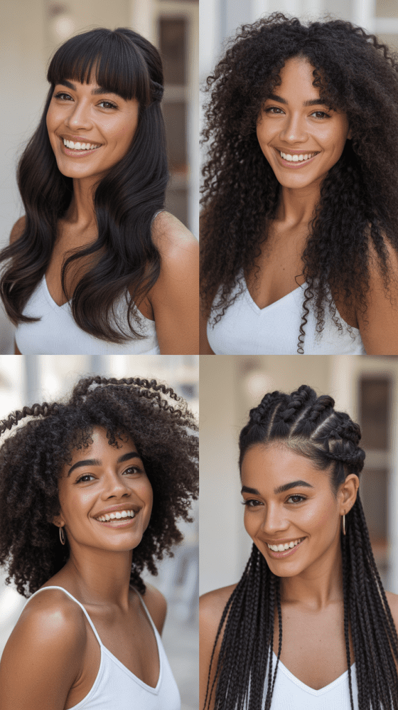 Micro Bangs With Waist-Length Straight Hair