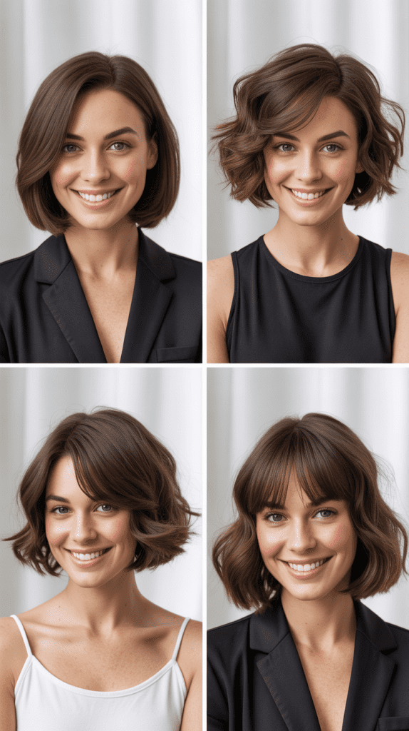 Classic Soft Shaggy Lob With Curtain Bangs