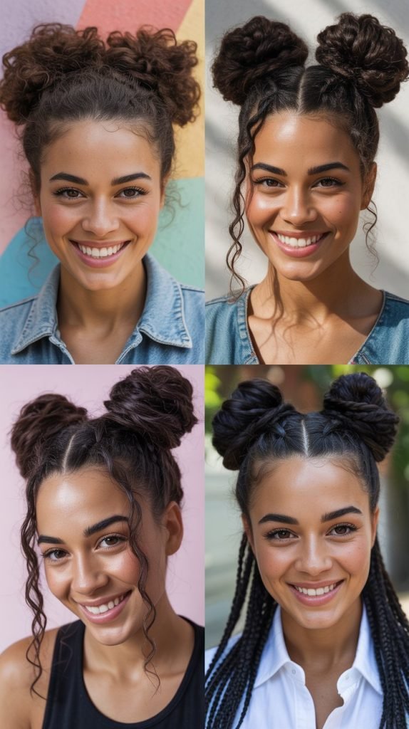  Half-Up Space Buns