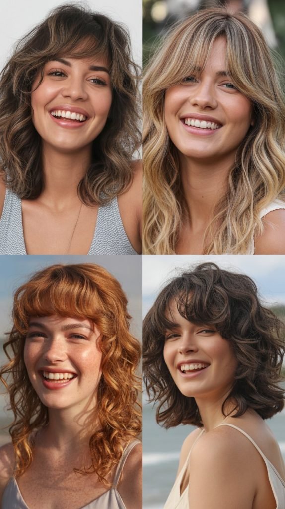 Beachy Waves with Shaggy Bangs