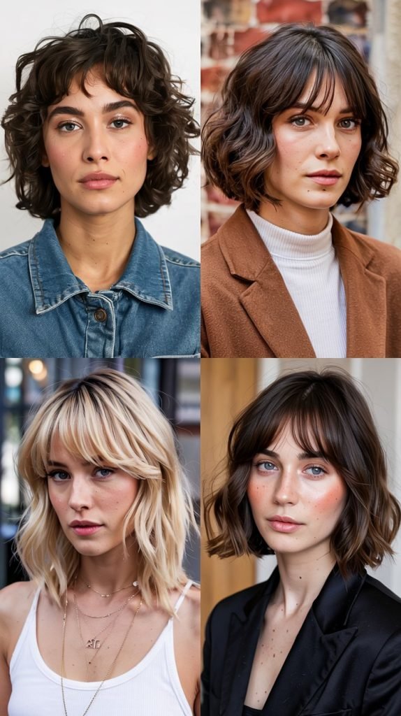  Angular Lob With Curtain Bangs