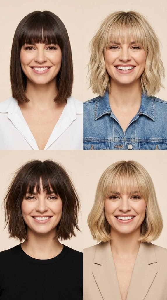 Blunt Cut Bob with Straight Across Bangs