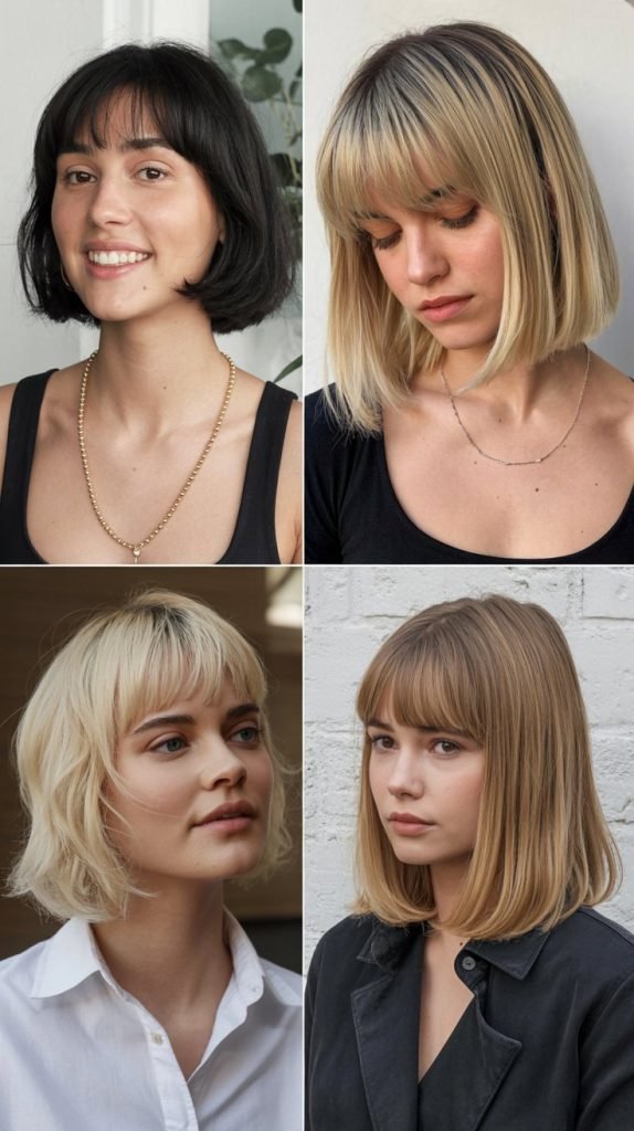  Blunt Micro Bangs with Sleek A-Line Bob