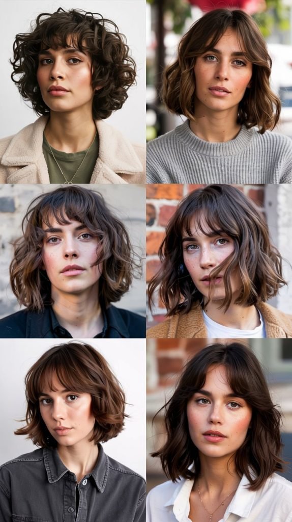  Bohemian Lob With Curtain Bangs