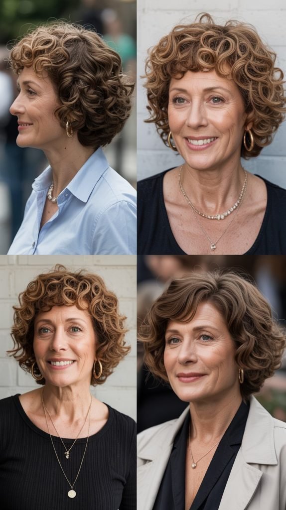 Chin-Length Curly Bob
