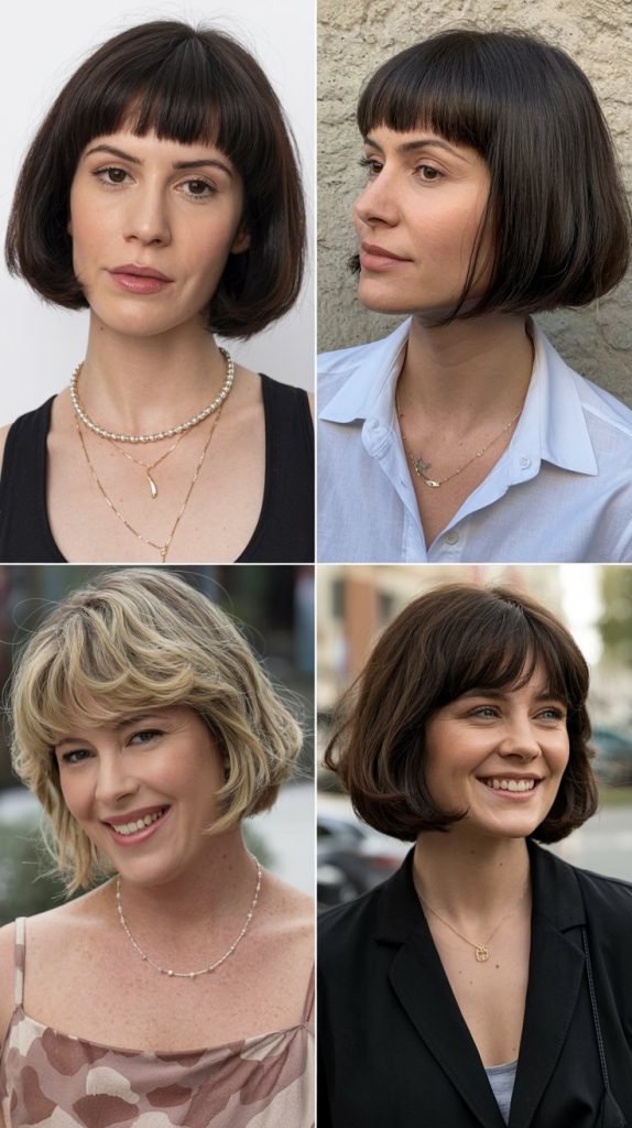 Classic Blunt Bob with Straight-Across Bangs