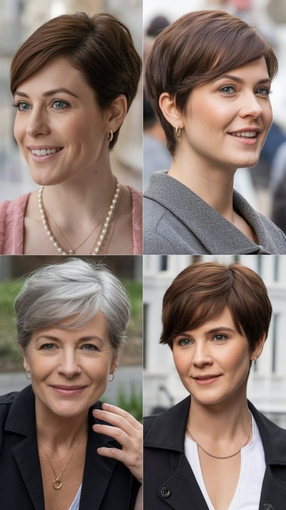 Classic Pixie Cut with Side-Swept Bangs