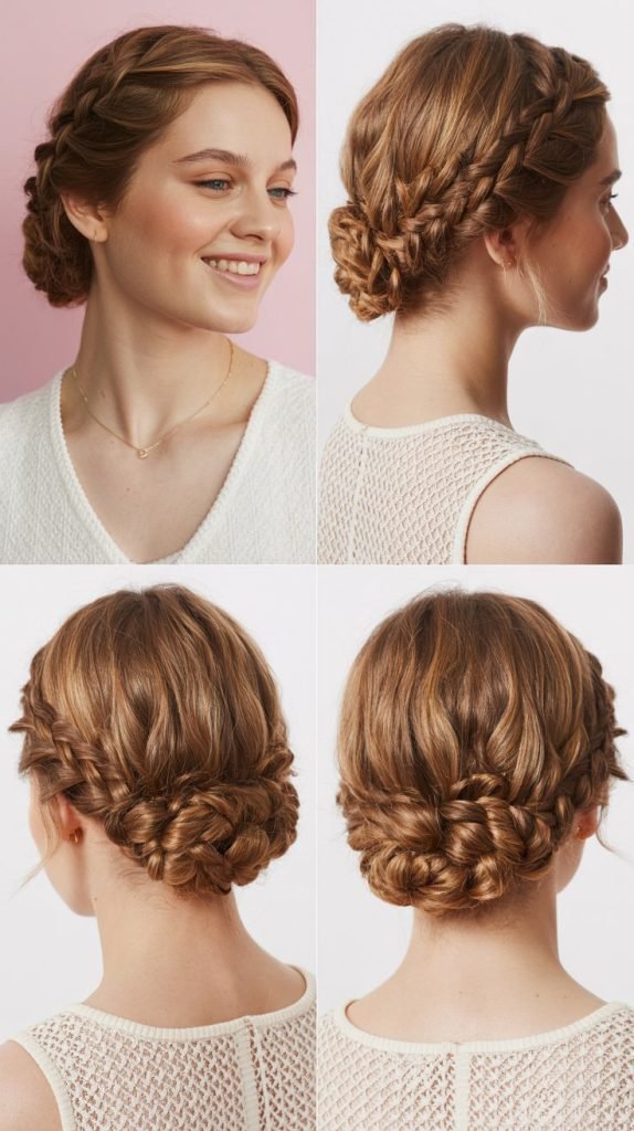 Crown Braid with Low Bun