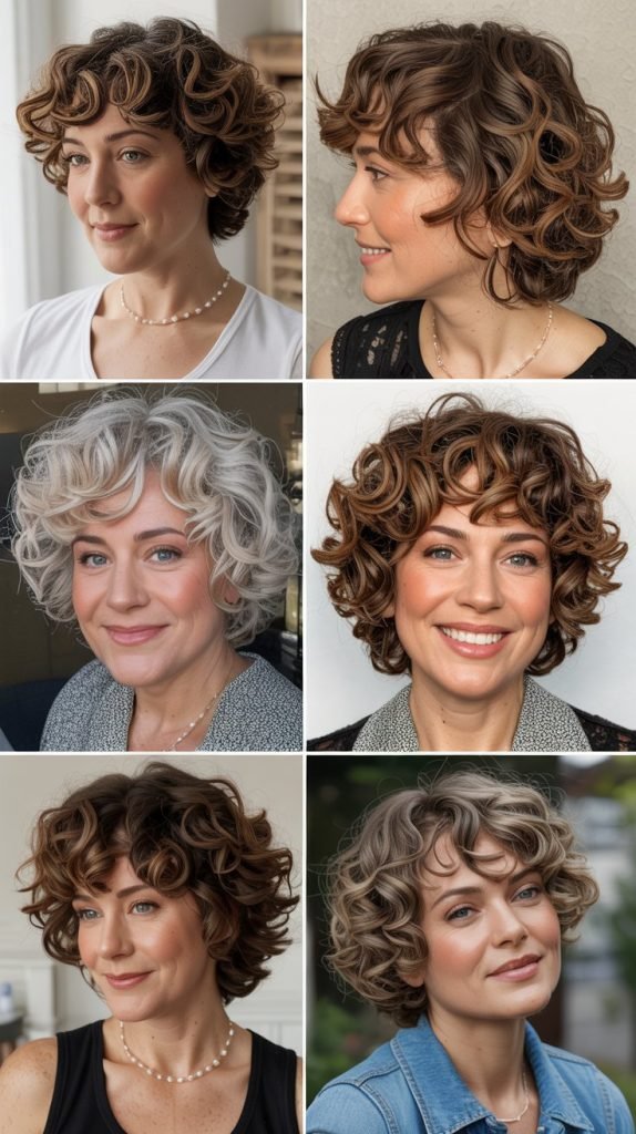 Curly Hair with Highlights and Dimension