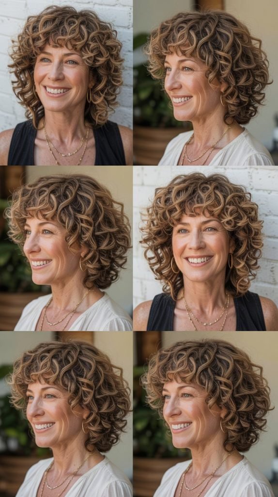 . Curly Hair with Lowlights and Depth