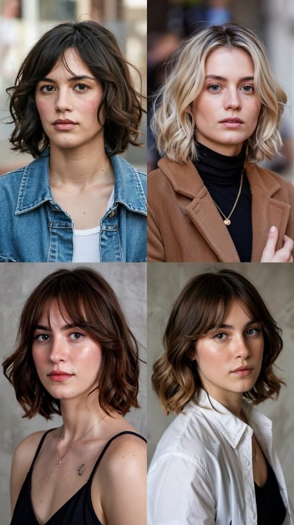  Dimensional Lob With Curtain Bangs