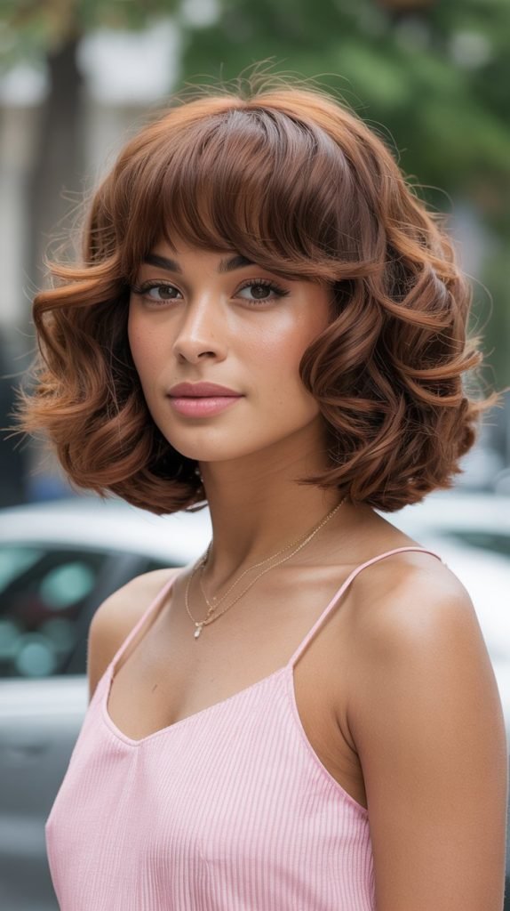 Full Fringe With Bouncy Curls