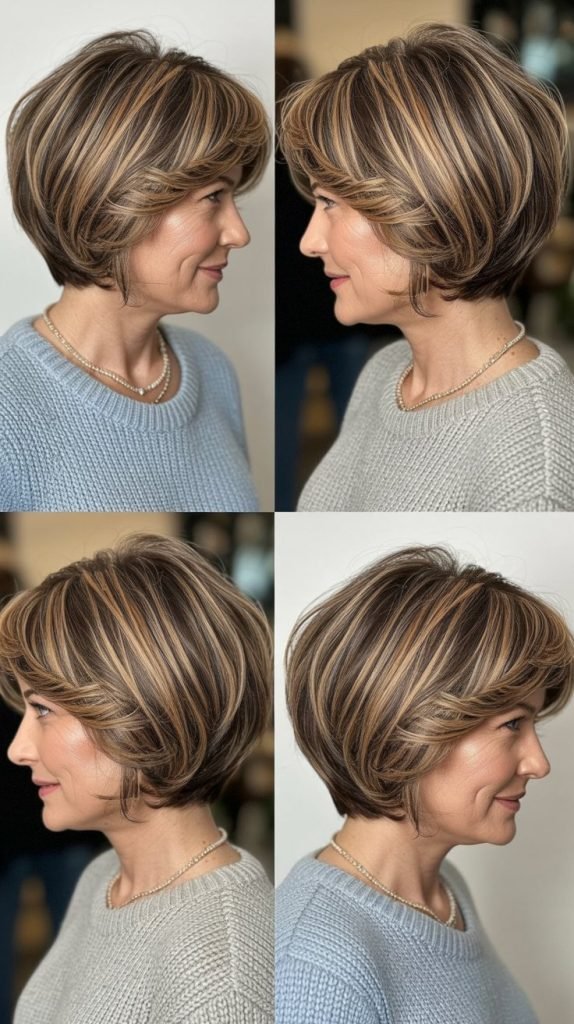 Layered Bob with Balayage Highlights