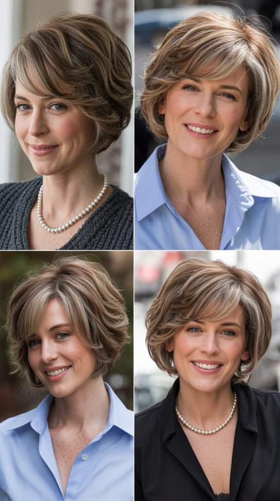 Layered Bob with Side-Swept Bangs